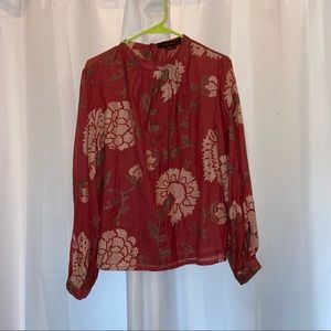 Anthropologie payal pratap embroidered floral blouse size 12